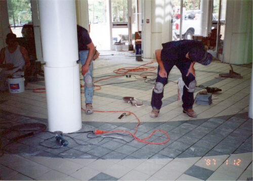 Capital Tile & Marble installs tile in the late 80's as a team with high quality skills
