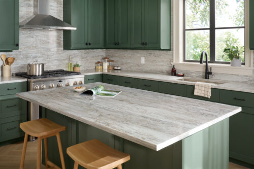 The stunning Viatera kitchen counters highlight the majesty of natural kitchens.